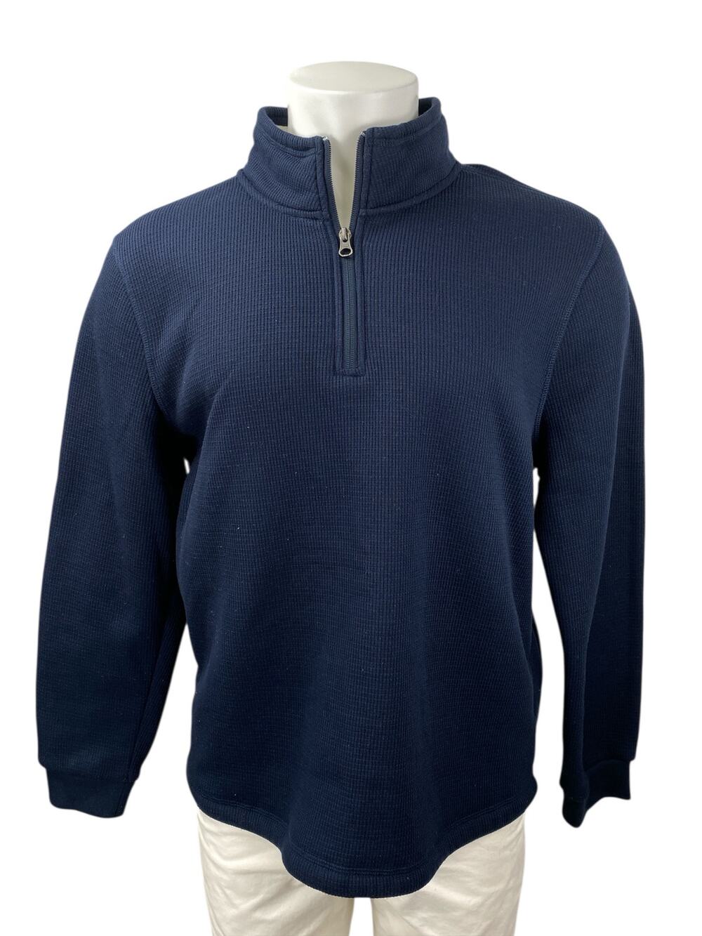 BC Clothing Heritage Men's Blue Sherpa Lined Quarter Zip Long Sleeve Sweater M